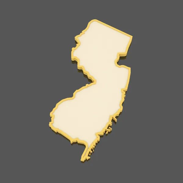 Mapa tridimensional de Nueva Jersey. Estados Unidos . — Foto de Stock