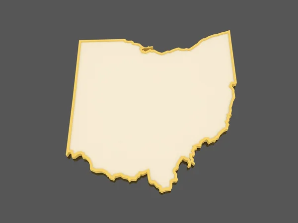 オハイオ州の 3次元地図。アメリカ合衆国. — ストック写真