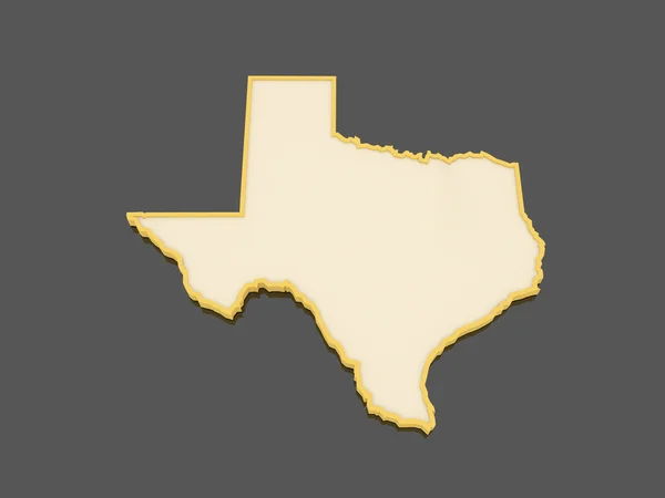 Mapa tridimensional do Texas. Estados Unidos . — Fotografia de Stock