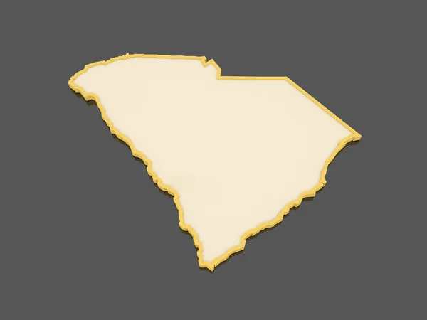 Háromdimenziós Térkép a Dél-Karolinában. Amerikai Egyesült Államok. — Stock Fotó