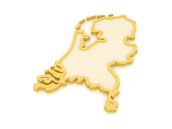 Dreidimensionale Karte der Niederlande. — Stockfoto