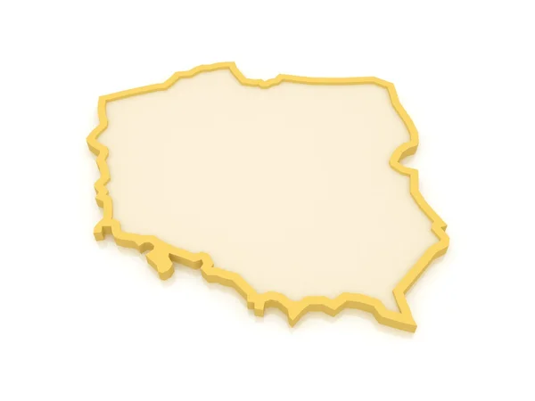 Üç boyutlu Polonya Haritası. — Stok fotoğraf