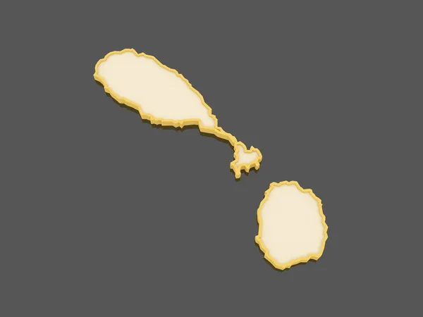 Mappa di Saint Kitts e Nevis . — Foto Stock