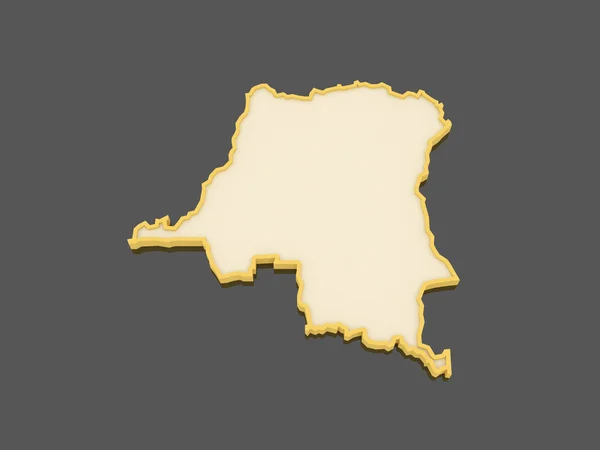Mapa z Demokratycznej Republiki Konga. — Zdjęcie stockowe