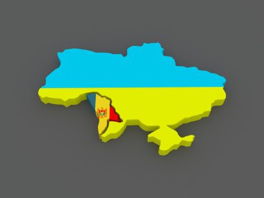 Moldova ve Ukrayna. harita.