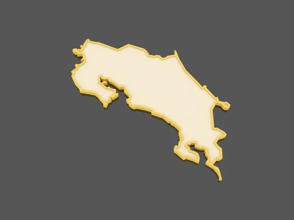 哥斯达黎加地图. — 图库照片