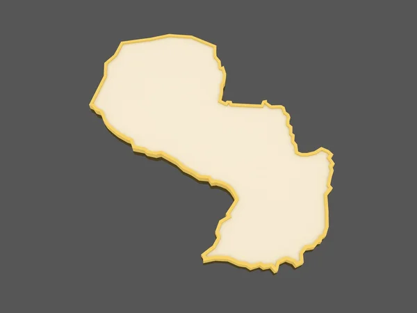 O mapa de Paraguai — Fotografia de Stock