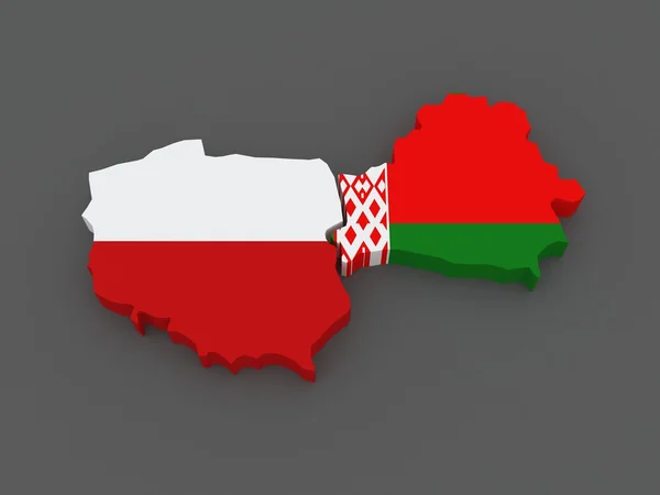 Polen och Vitryssland. karta. — Stockfoto
