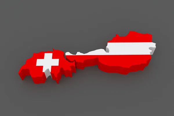 Zwitserland en Oostenrijk. kaart. — Stockfoto