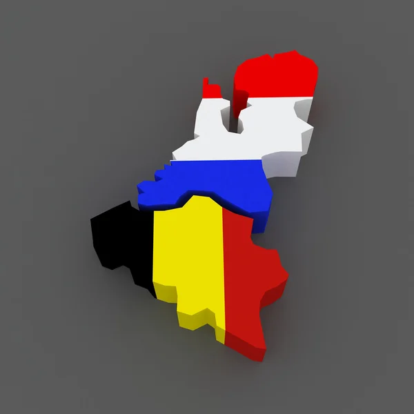 Belgie a Nizozemsko. mapa. — Stock fotografie
