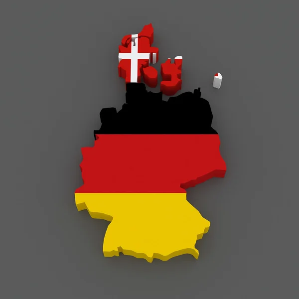 Dänemark und Deutschland. Karte — Stockfoto