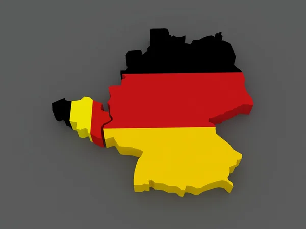 Bélgica y Alemania. mapa — Foto de Stock