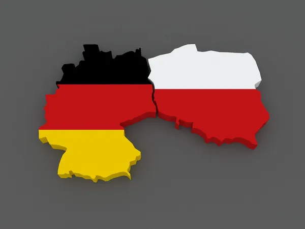 ドイツとポーランド。地図. — ストック写真