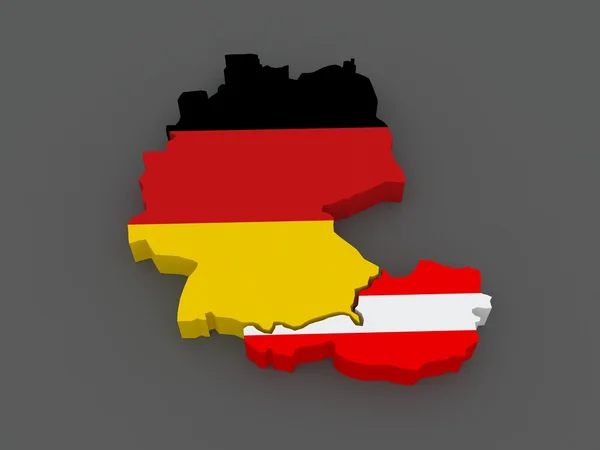 ドイツおよびオーストリア。地図. — ストック写真