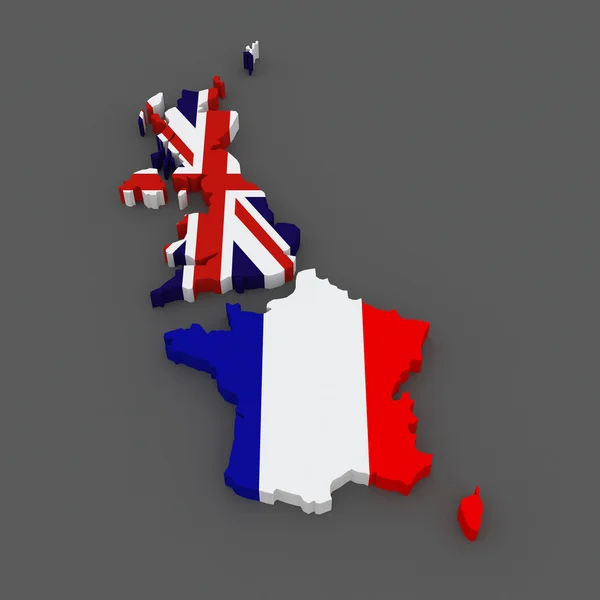 Great Britain and France. map. — Stock Photo, Image