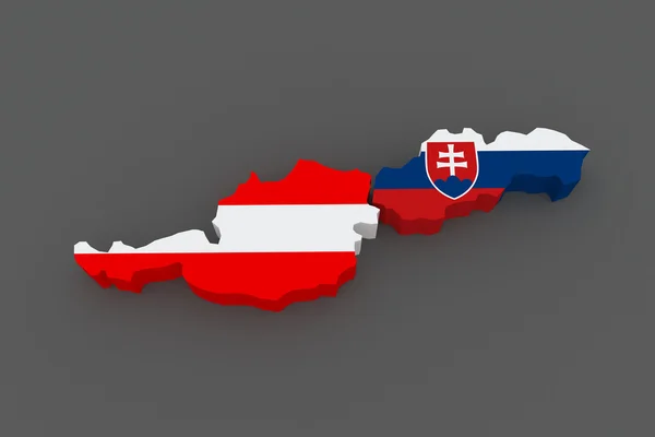 오스트리아와 슬로바키아입니다. 지도. — 스톡 사진