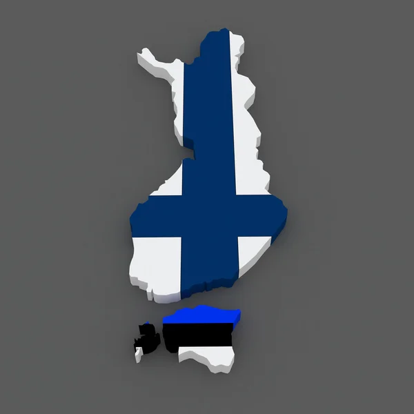 Finlandia y Estonia. mapa . —  Fotos de Stock