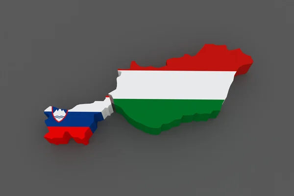 Macaristan ve Slovenya. harita. — Stok fotoğraf