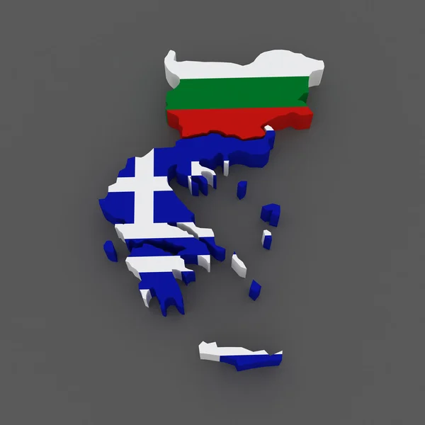 Bulgaria and Greece. map. — Stock Photo, Image