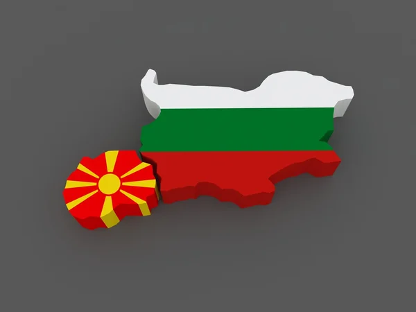 Bulgária e Macedónia. mapa . — Fotografia de Stock