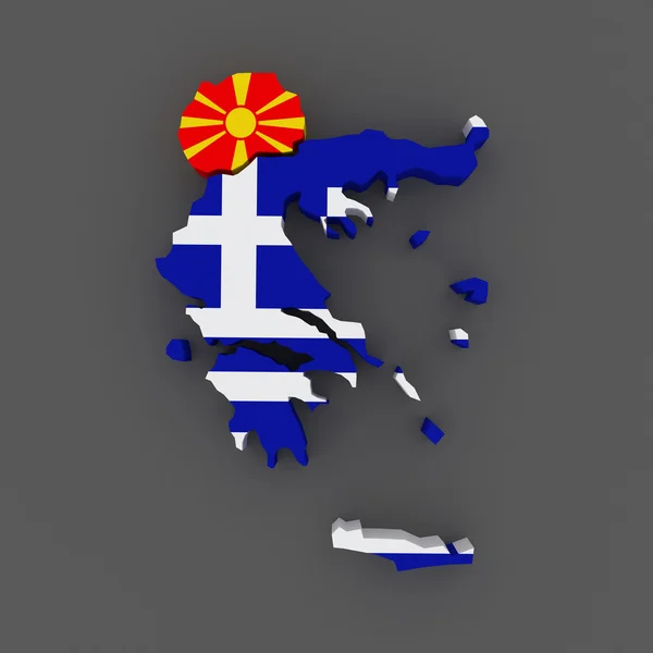 Macedonia and Greece. map — Stock Photo, Image