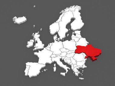 Avrupa ve Ukrayna Haritası.