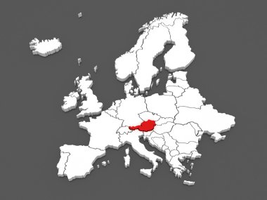 Avrupa ve Avusturya Haritası.