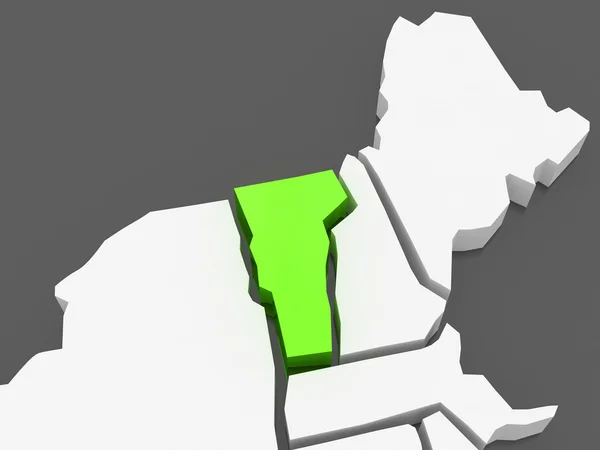 バーモント州の 3次元地図。アメリカ合衆国. — ストック写真