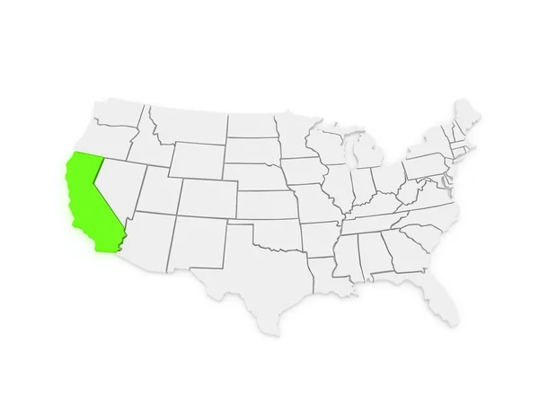 Трехмерная карта Калифорнии. США . — стоковое фото