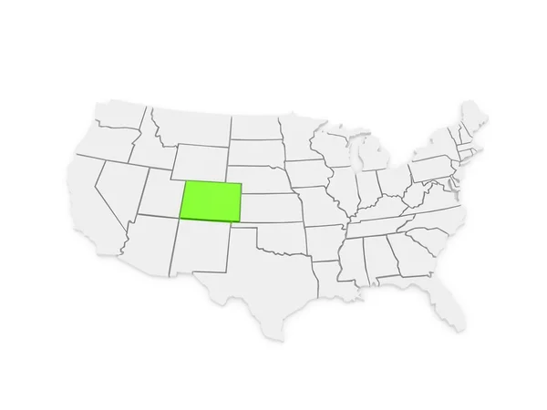 Трехмерная карта Колорадо. США . — стоковое фото