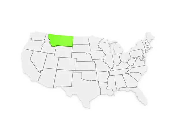 Three-dimensional map of Montana. USA. — Stock Photo, Image