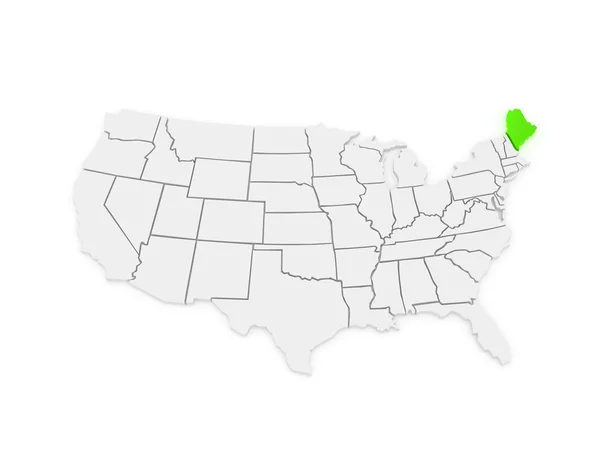 Three-dimensional map of Maine. USA. — Stock Photo, Image