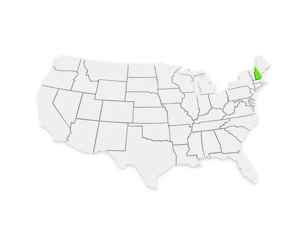 Trójwymiarową mapę w new hampshire. Stany Zjednoczone Ameryki. — Zdjęcie stockowe