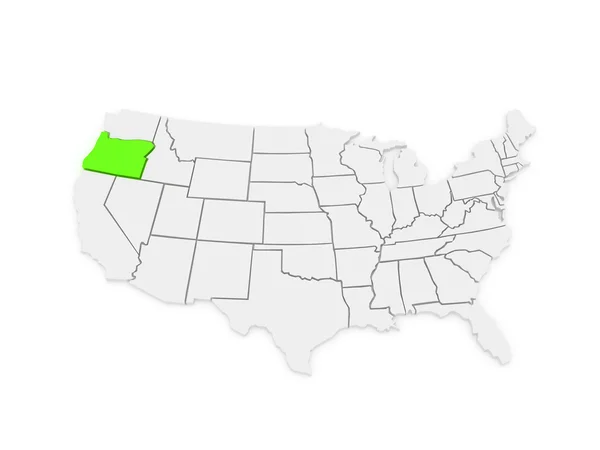Trójwymiarowa mapa oregon. Stany Zjednoczone Ameryki. — Zdjęcie stockowe