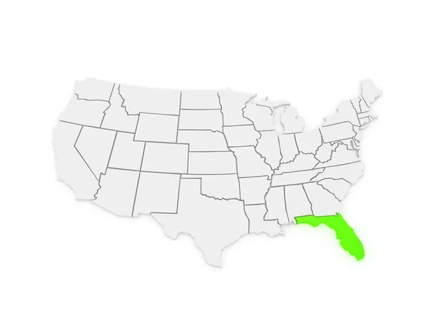 Mapa tridimensional de Florida. Estados Unidos . — Foto de Stock