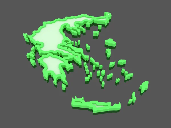 Mapa tridimensional de Grecia . —  Fotos de Stock