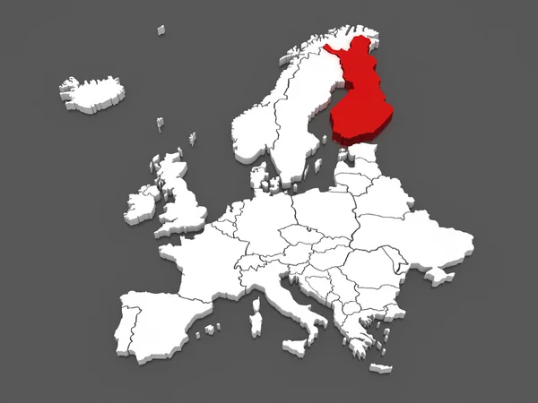 Map of Europe and Finland. — Stock Photo, Image