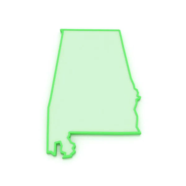 アラバマの 3次元地図。アメリカ合衆国. — ストック写真