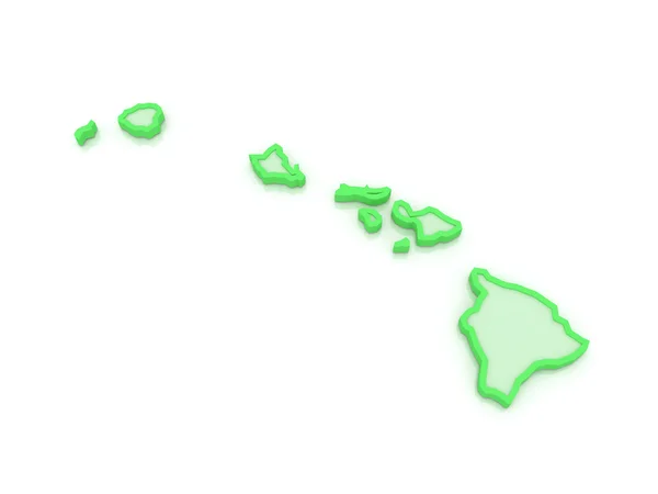 Трехмерная карта Гавайев. США . — стоковое фото
