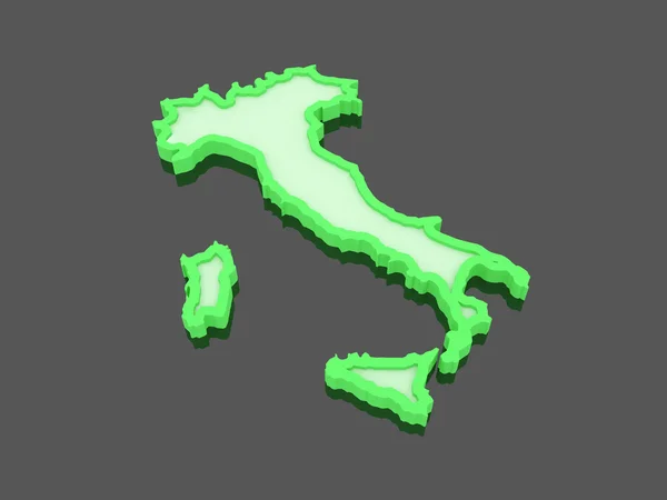 Dreidimensionale Karte von Italien. — Stockfoto
