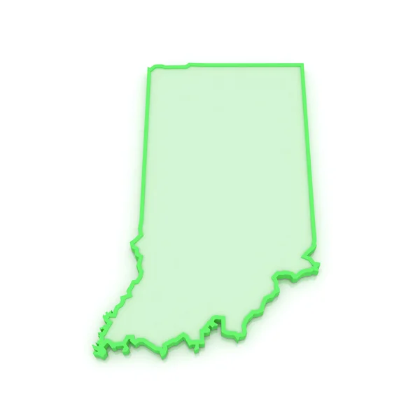 Three-dimensional map of Indiana. USA. — Stock Photo, Image