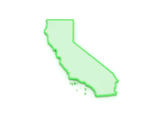 Trójwymiarową mapę z Kalifornii. Stany Zjednoczone Ameryki. — Zdjęcie stockowe