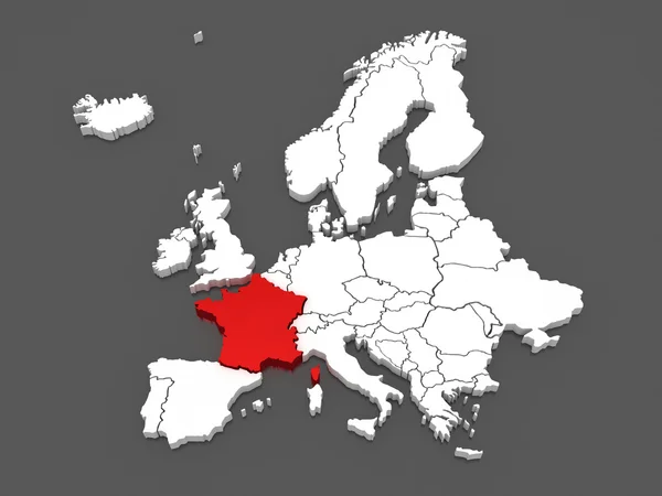 Kaart van Europa en Frankrijk. — Stockfoto
