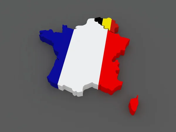Francja i Belgia. Mapa. — Stock Fotó