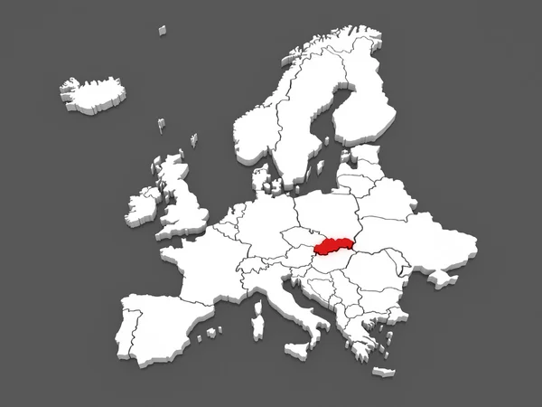 Mapa de Europa y República Checa . —  Fotos de Stock