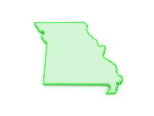 美国密苏里州的三维地图。美国. — 图库照片