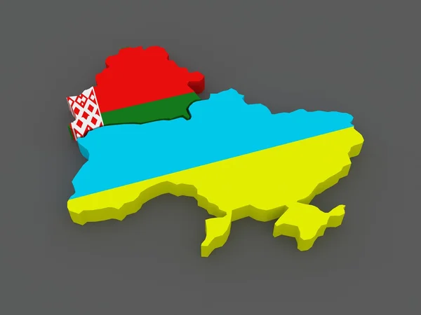 Bielorussia e Ucraina. mappa . — Foto Stock