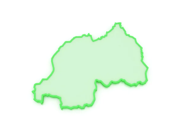O mapa de Ruanda . — Fotografia de Stock