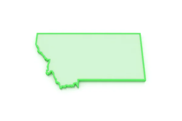 Montana háromdimenziós térképét. Amerikai Egyesült Államok. — Stock Fotó