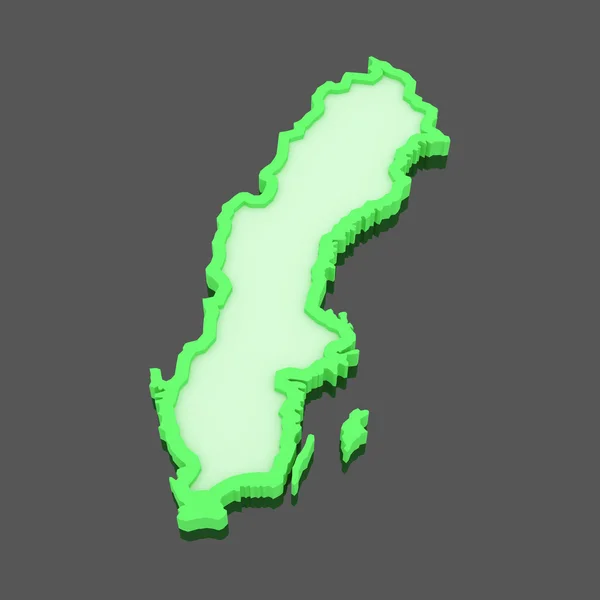 スウェーデンの 3次元地図. — ストック写真